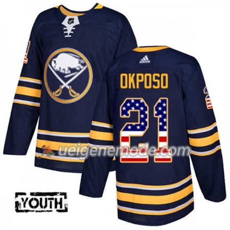 Kinder Eishockey Buffalo Sabres Trikot Kyle Okposo 21 Adidas 2017-2018 Marineblau USA Flag Fashion Authentic